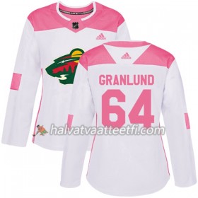 Naisten NHL Minnesota Wild Pelipaita Mikael Granlund 64 Adidas 2017-2018 Valkoinen Vaaleanpunainen Fashion Authentic